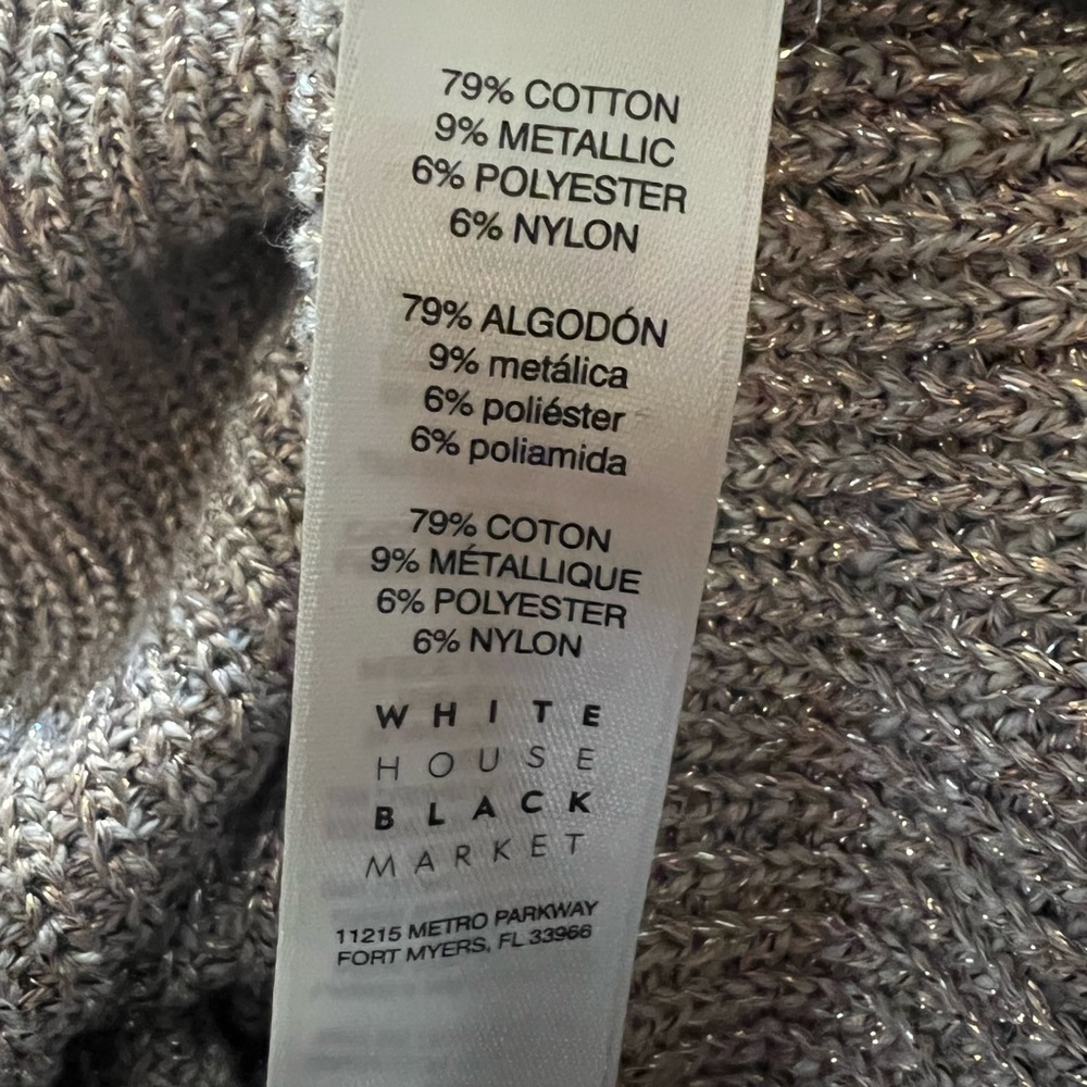 White House black market beautiful sweater silver and gold pink size sp - Picture 8 of 8